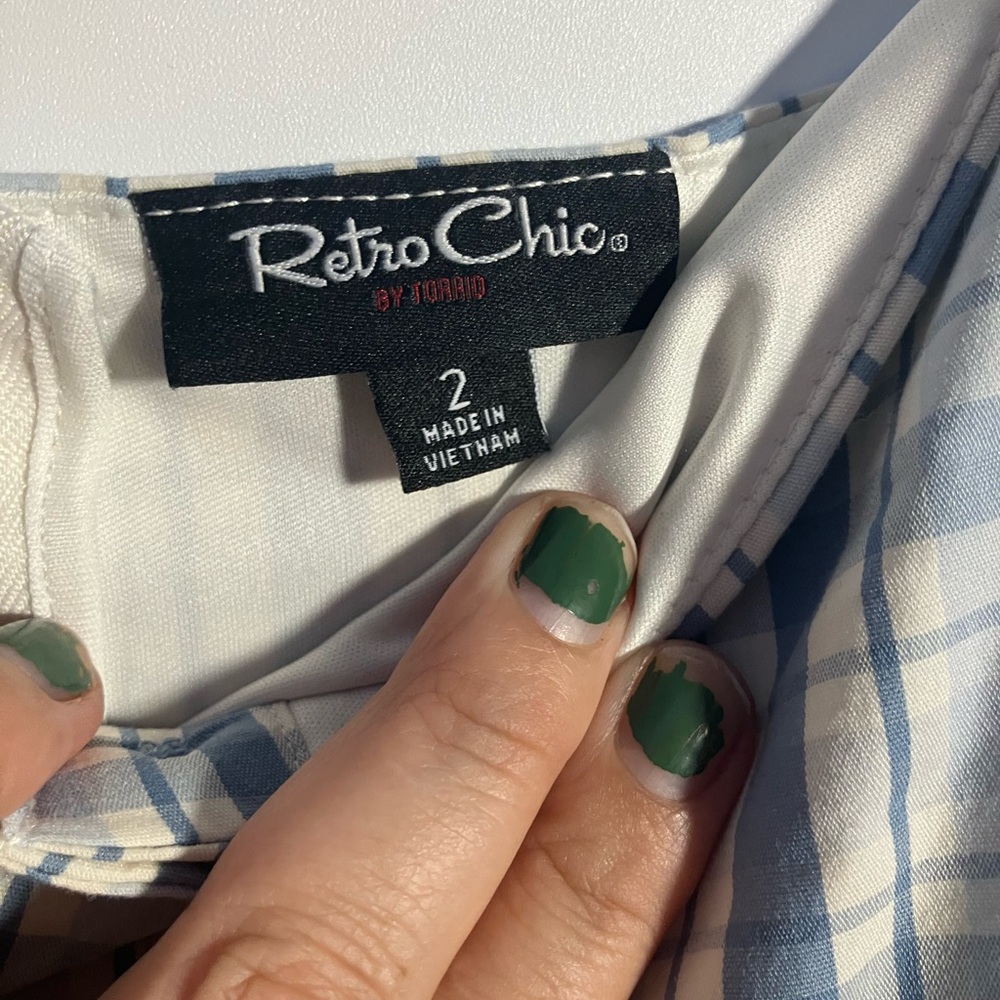 Retro Chic by Torrid Blue and White Plaid Midi Dress - Picture 4 of 9
